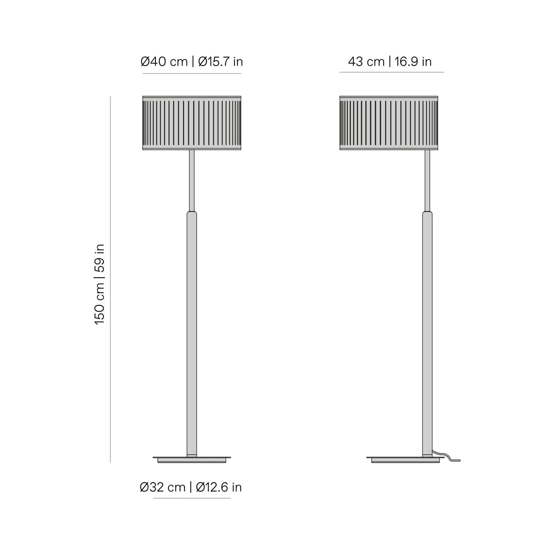 Autumn Floor Lamp - line drawing.