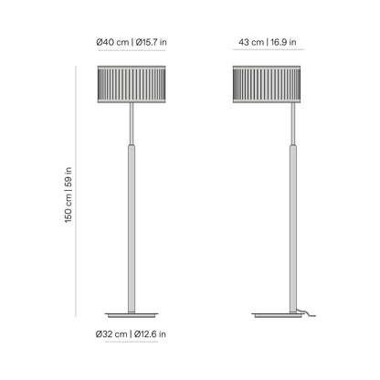Autumn Floor Lamp - line drawing.