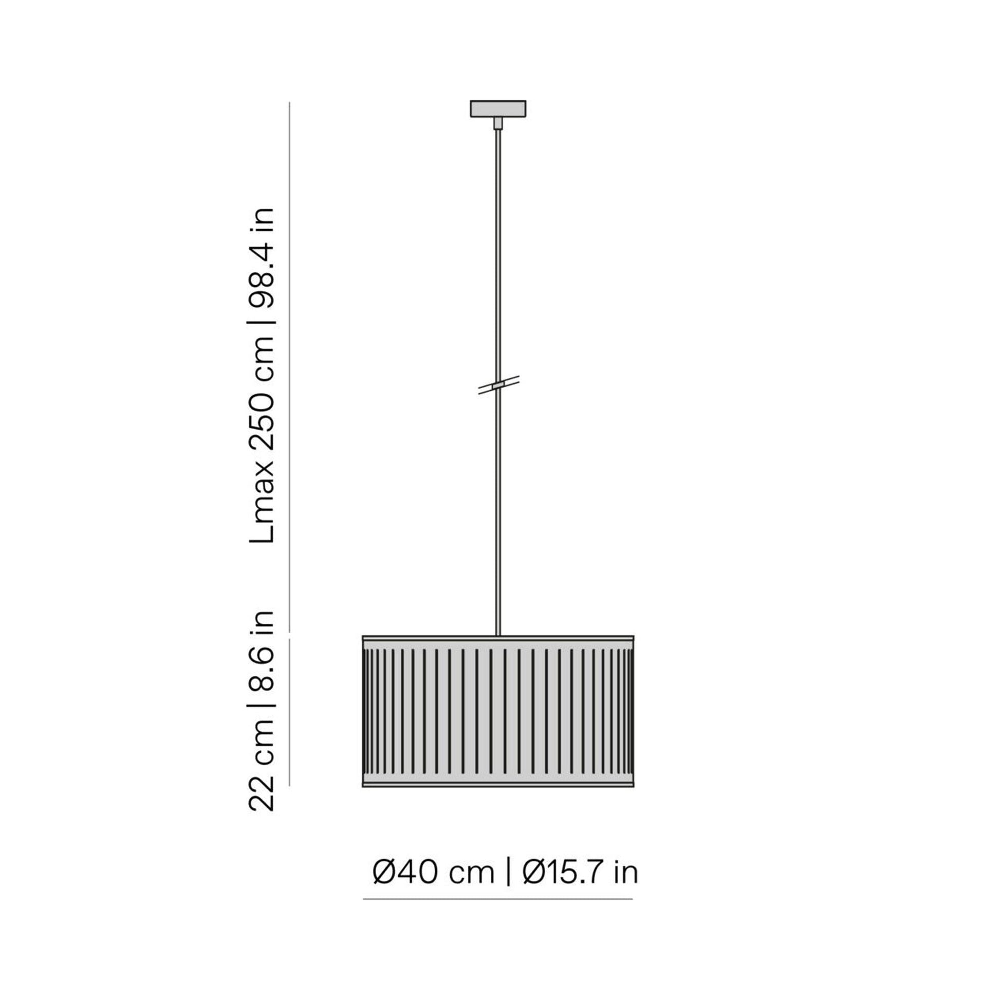 Autumn Pendant Light - line drawing.