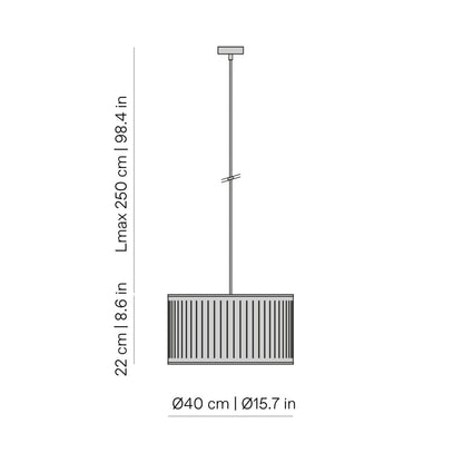 Autumn Pendant Light - line drawing.
