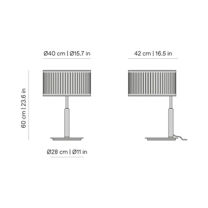 Autumn Table Lamp - line drawing.