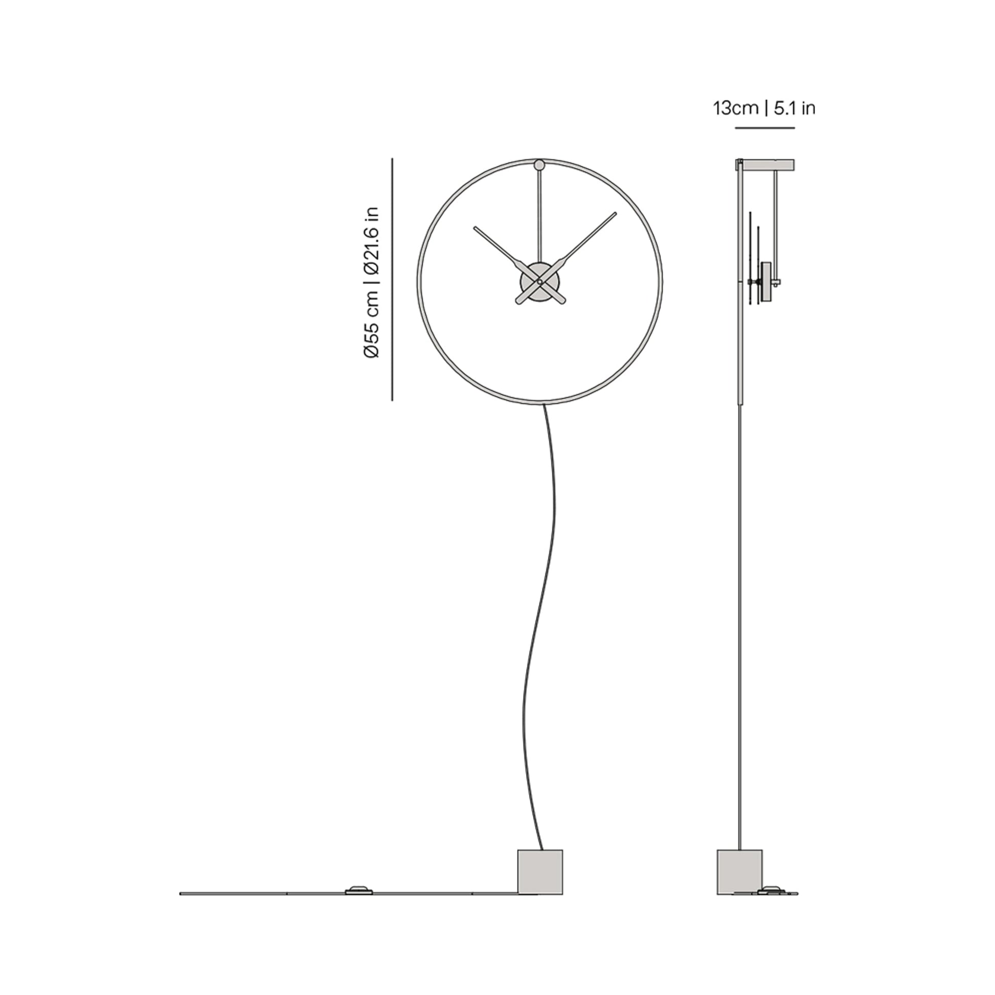 Ombra Mini LED Wall Clock - line drawing.