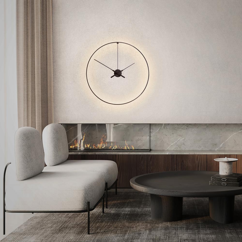 Ombra Wall Clock in living room.