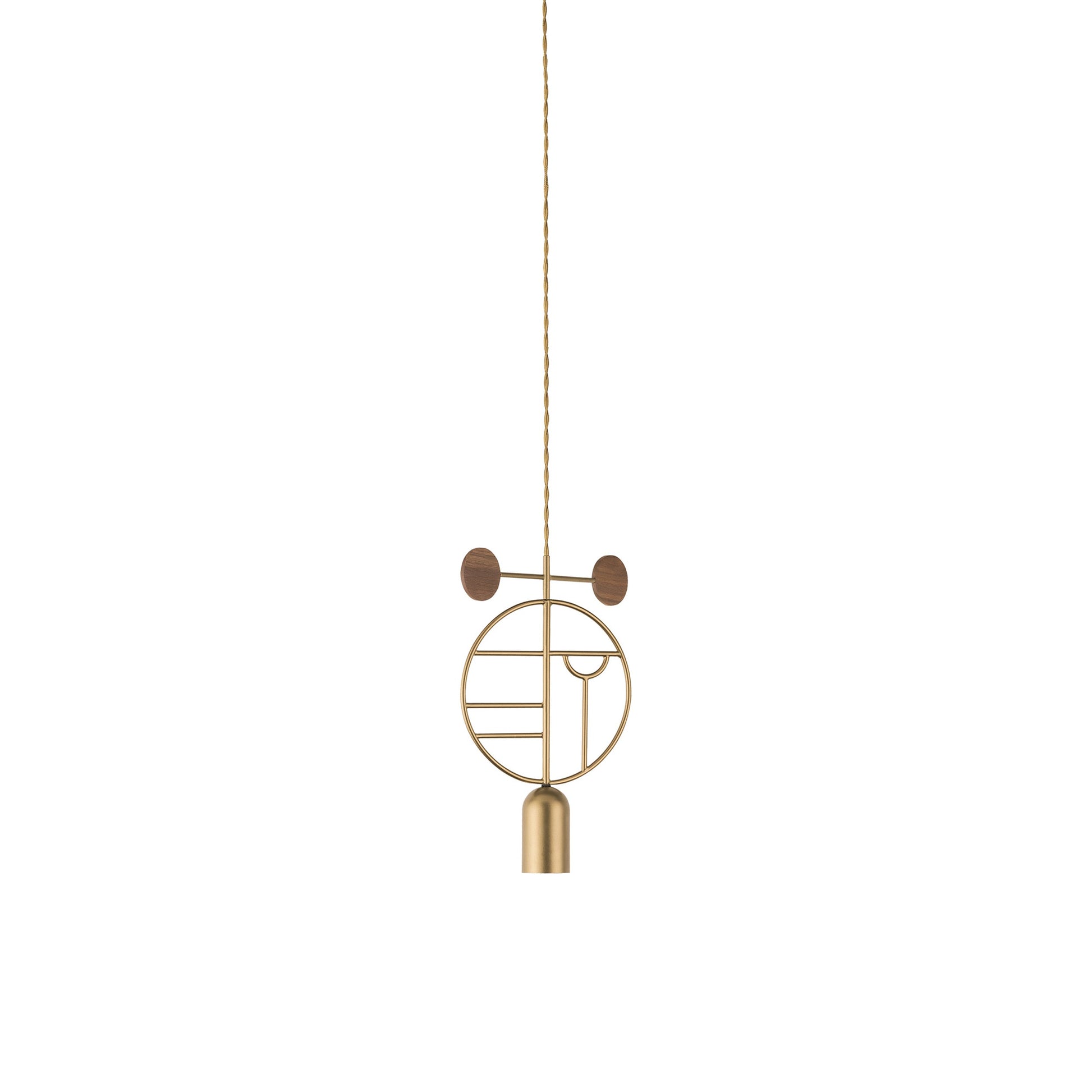 Wooden Dots WD06 Pendant Light in Brass/Walnut.