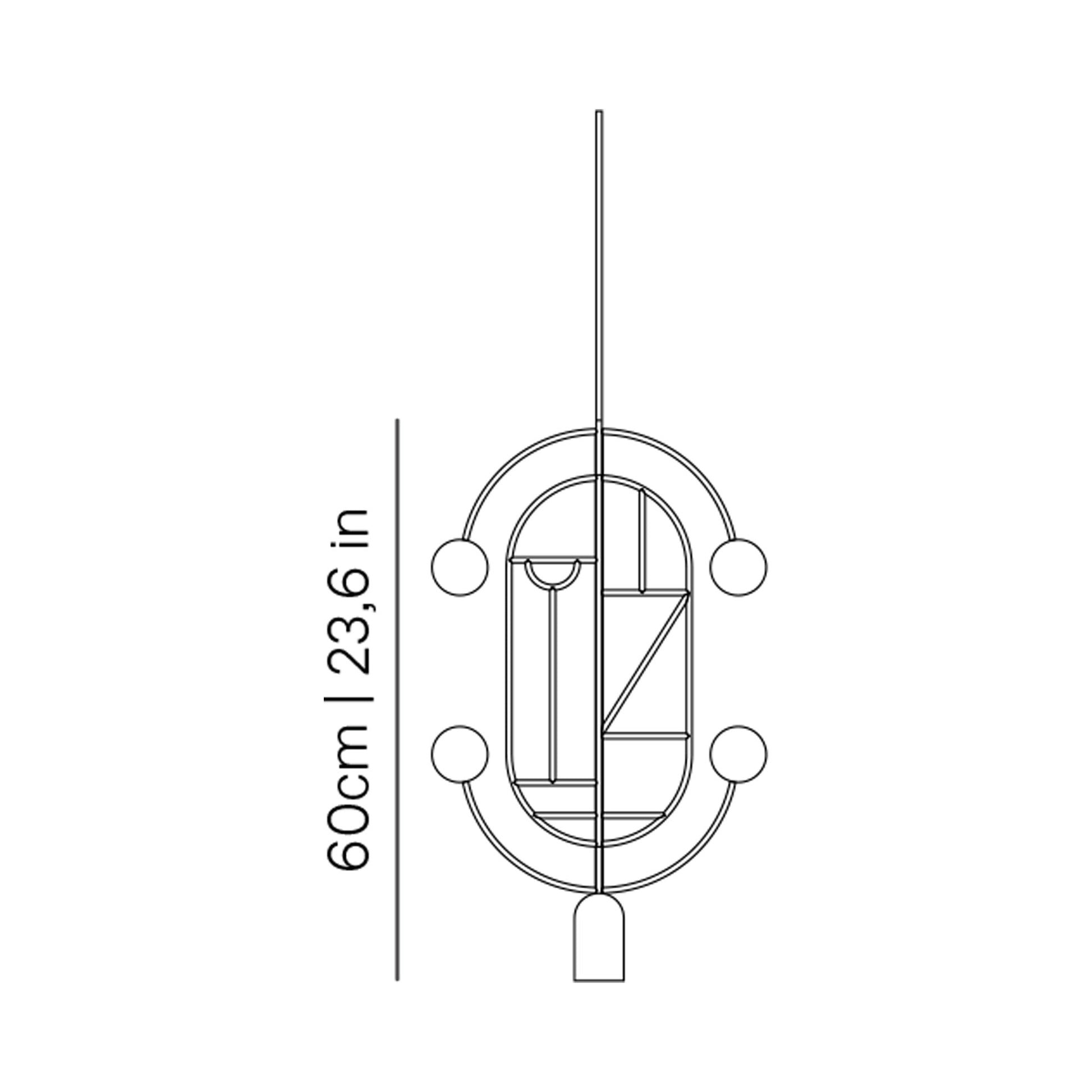 Wooden Dots WDS04 Pendant Light - line drawing.