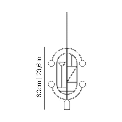 Wooden Dots WDS04 Pendant Light - line drawing.