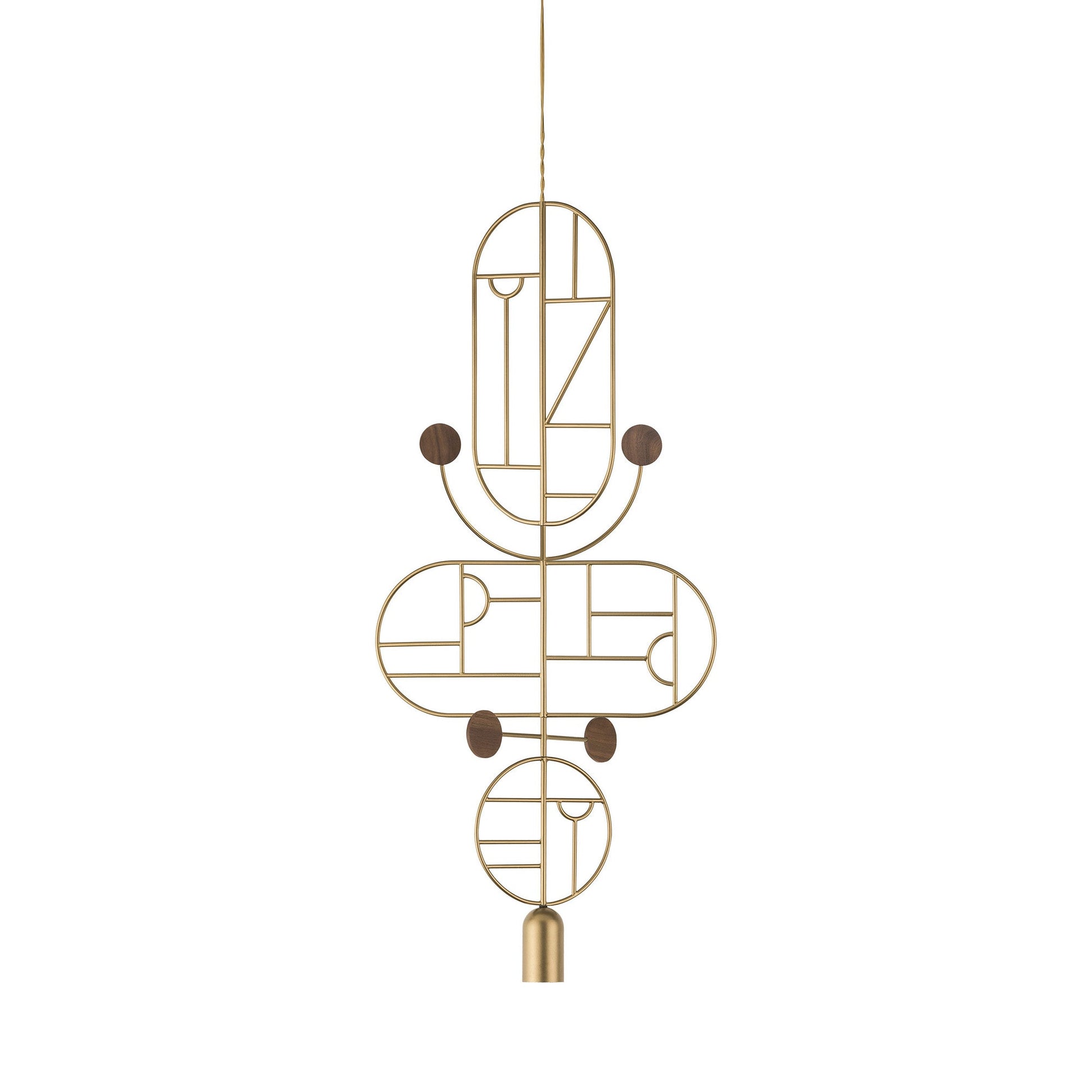 Wooden Dots WDS15 Pendant Light in Brass/Walnut.
