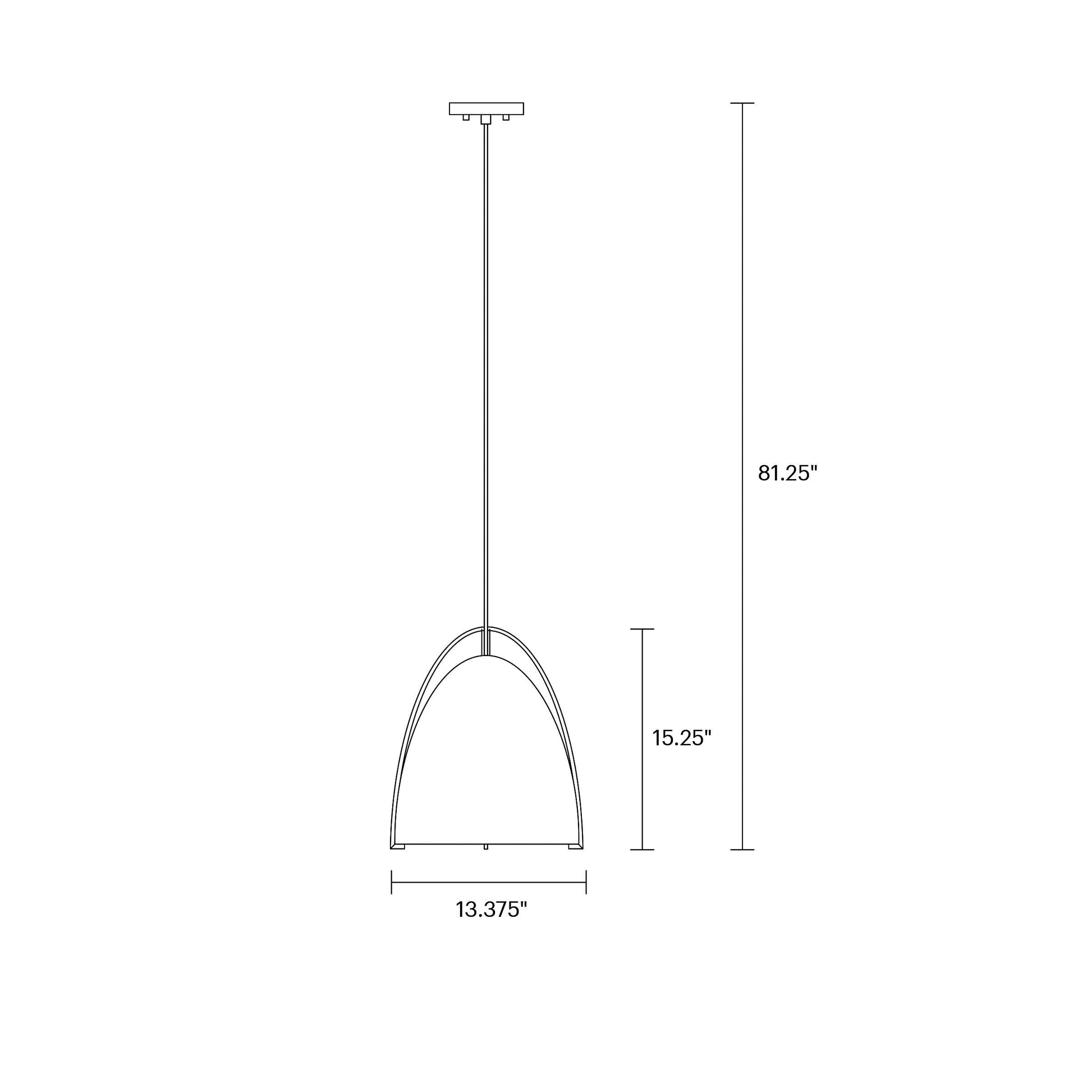 Norman Pendant Light - line drawing.