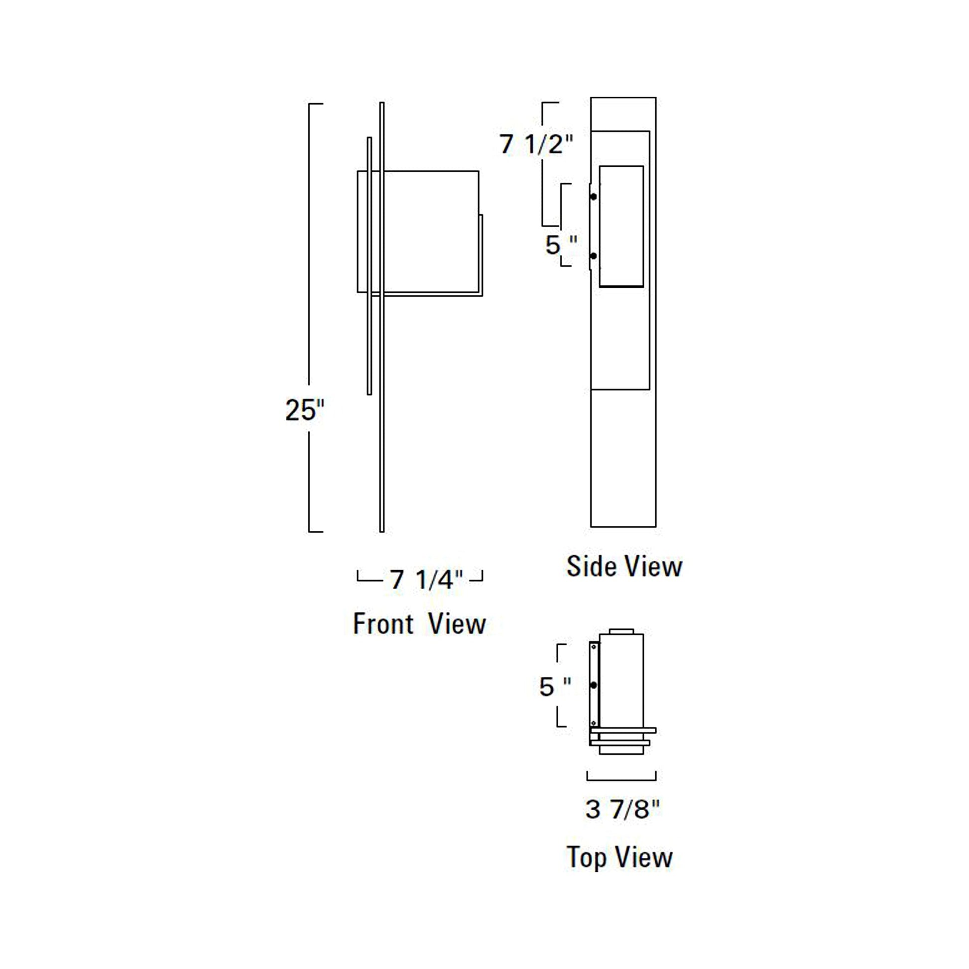 Oak Outdoor LED Wall Light - line drawing.