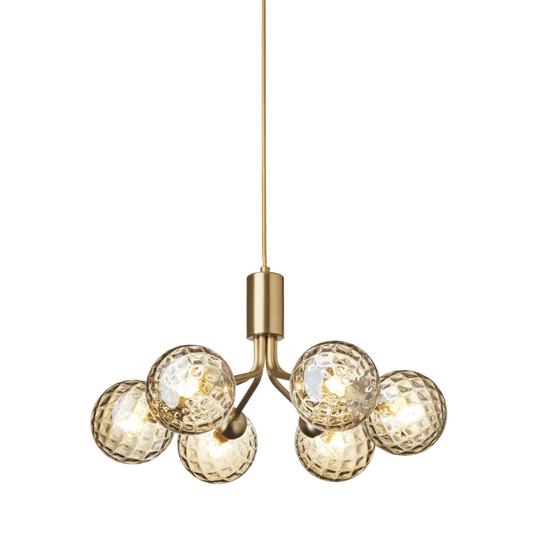 Apiales Chandelier in Brushed Brass/Optic Gold (6-Light).