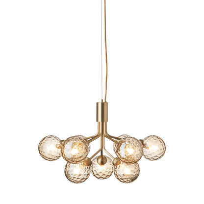 Apiales Chandelier in Brushed Brass/Optic Gold (9-Light).