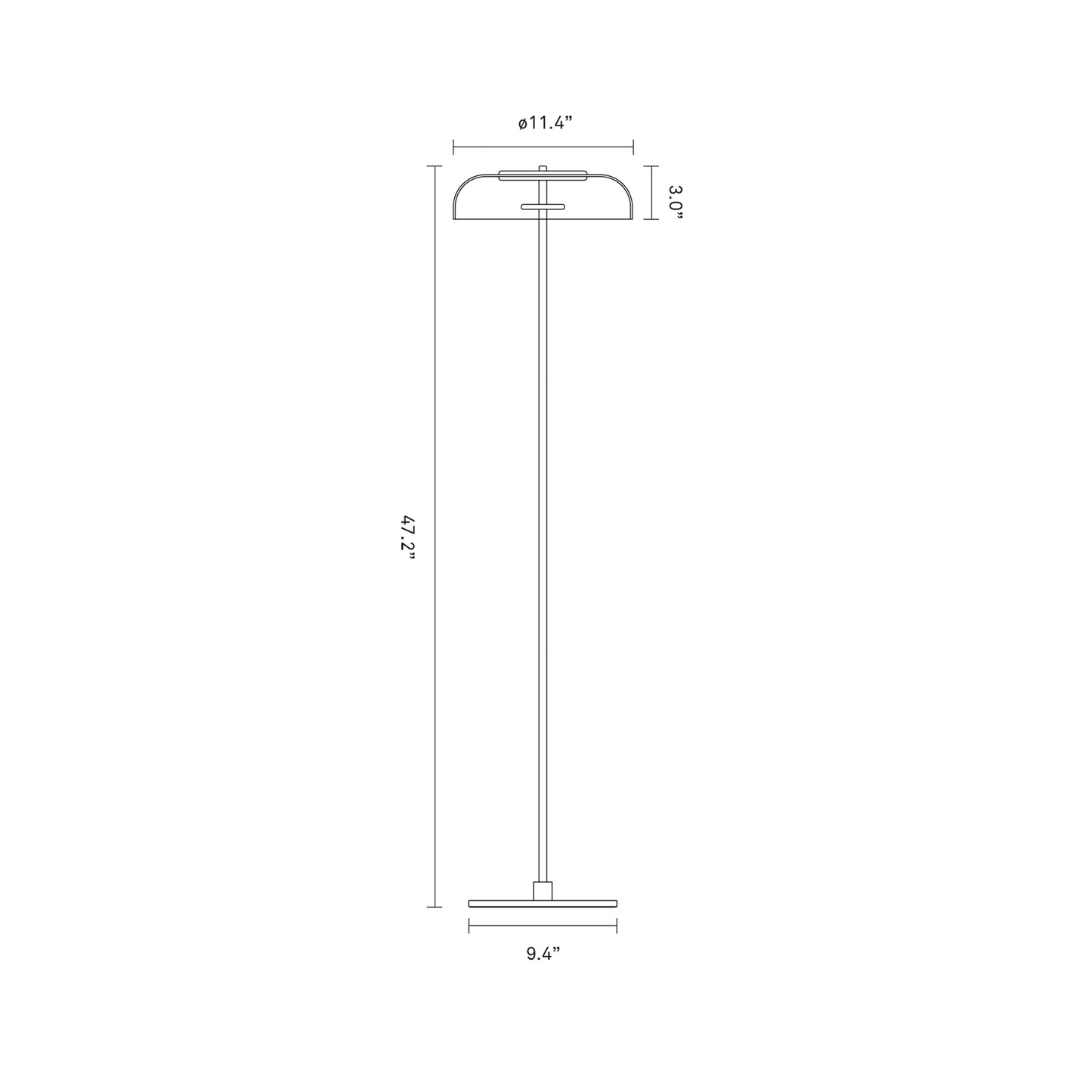 Blossi LED Floor Lamp - line drawing.