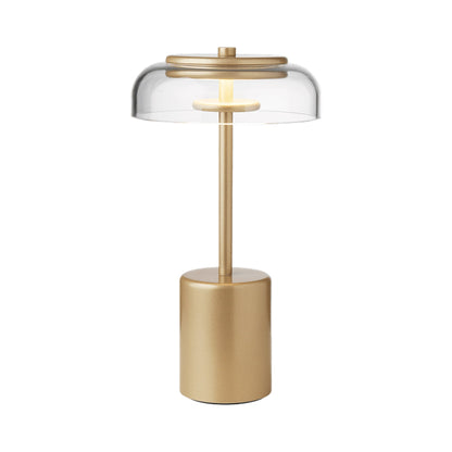 Blossi LED Mini Portable Table Lamp in Nodric Gold/Clear.