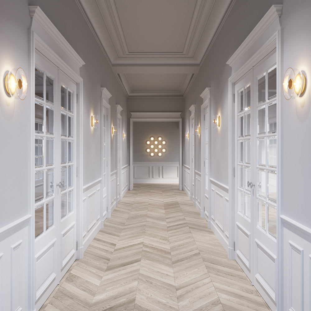 Blossi LED Wall Light in hallway.