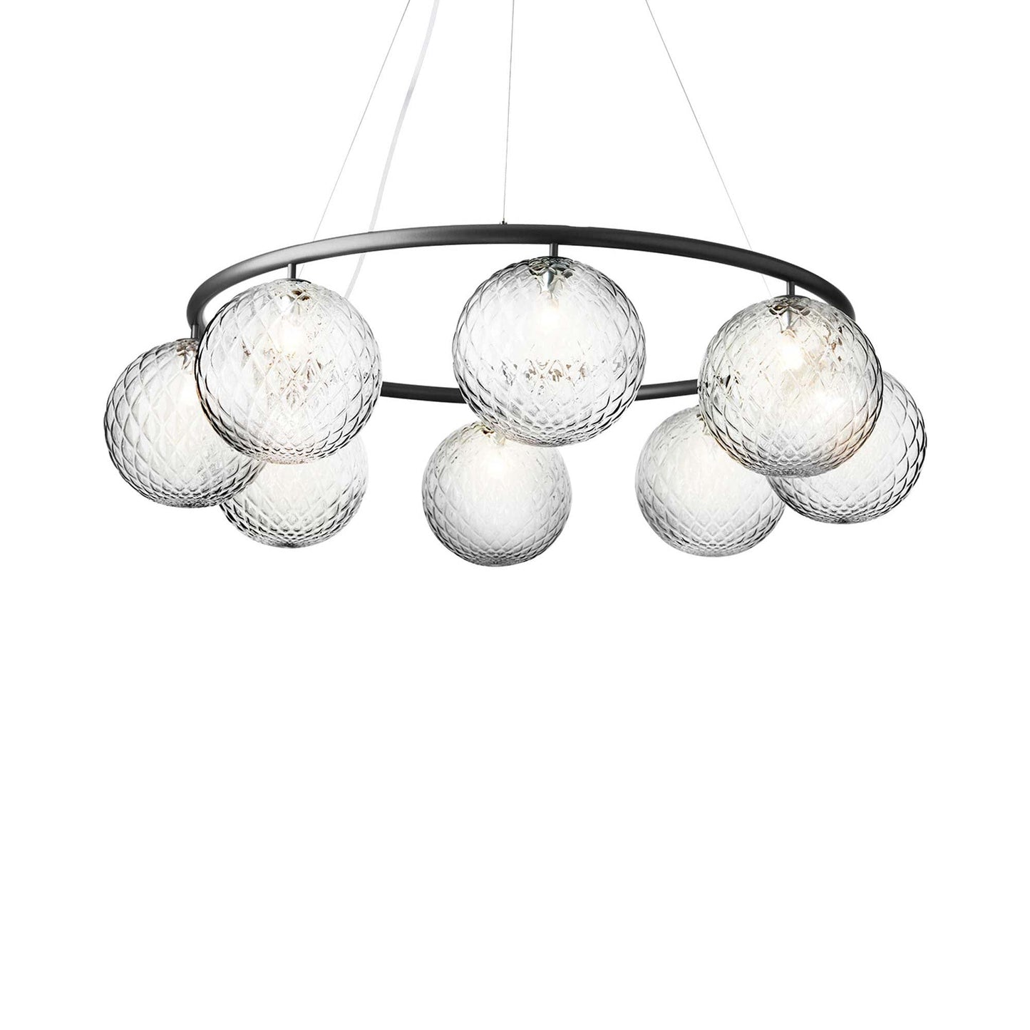 Miira Circular Chandelier in Rock Grey/Optic Clear (8-Light).