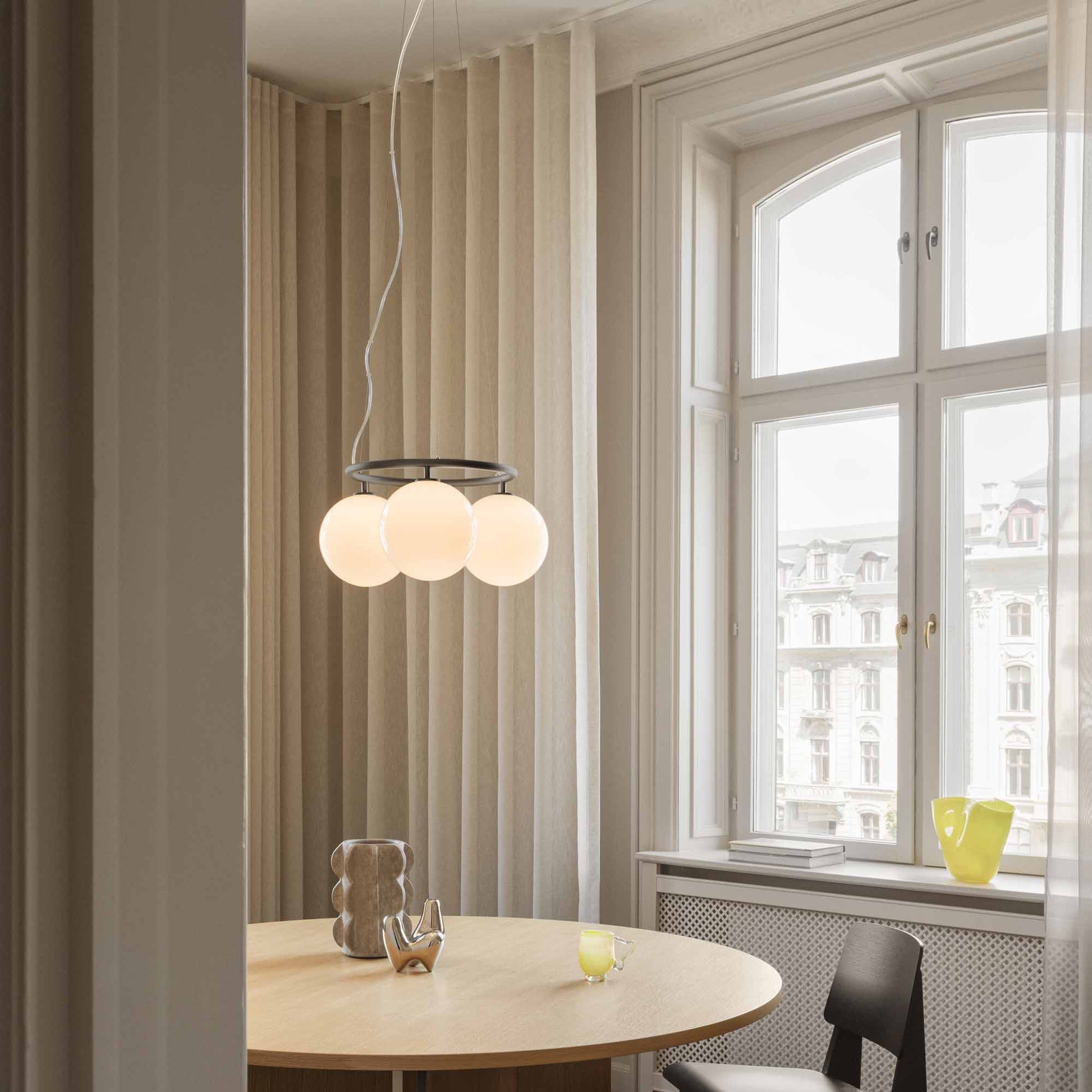 Miira Circular Chandelier in living room.