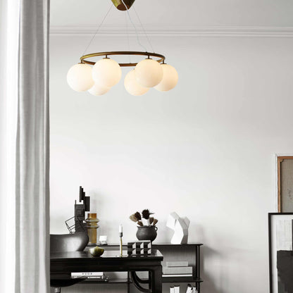 Miira Circular Chandelier in living room.