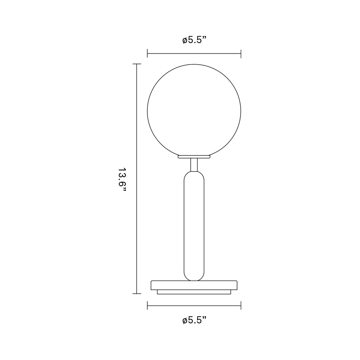 Miira Table Lamp - line drawing.