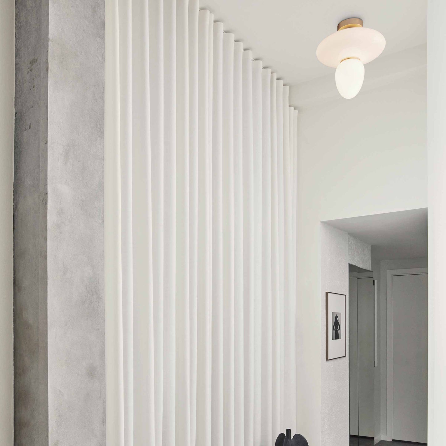Rizzatto Semi Flush Mount Ceiling Light in living room.