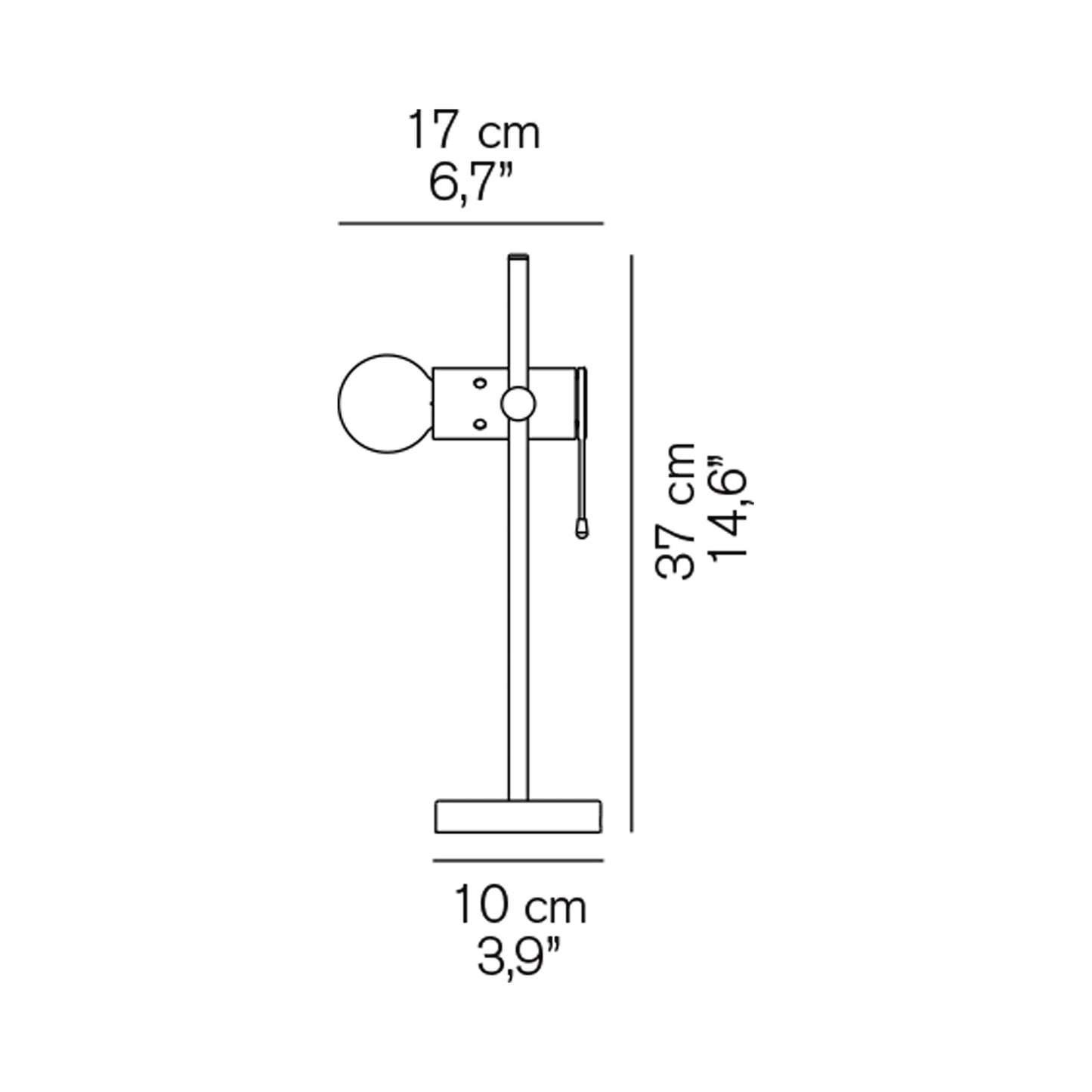 Agnoli Table Lamp - line drawing.