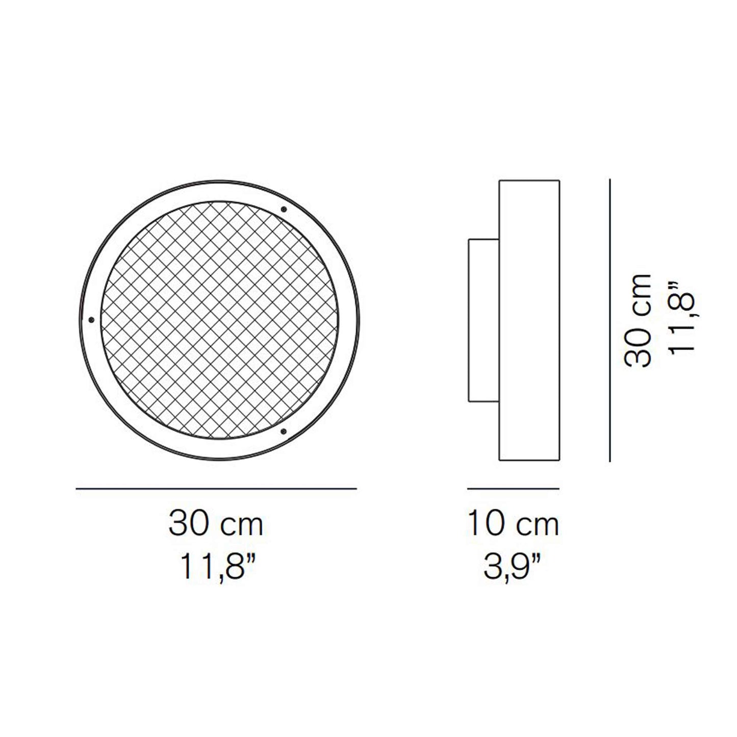 Berlin Ceiling/Wall Lamp - line drawing.