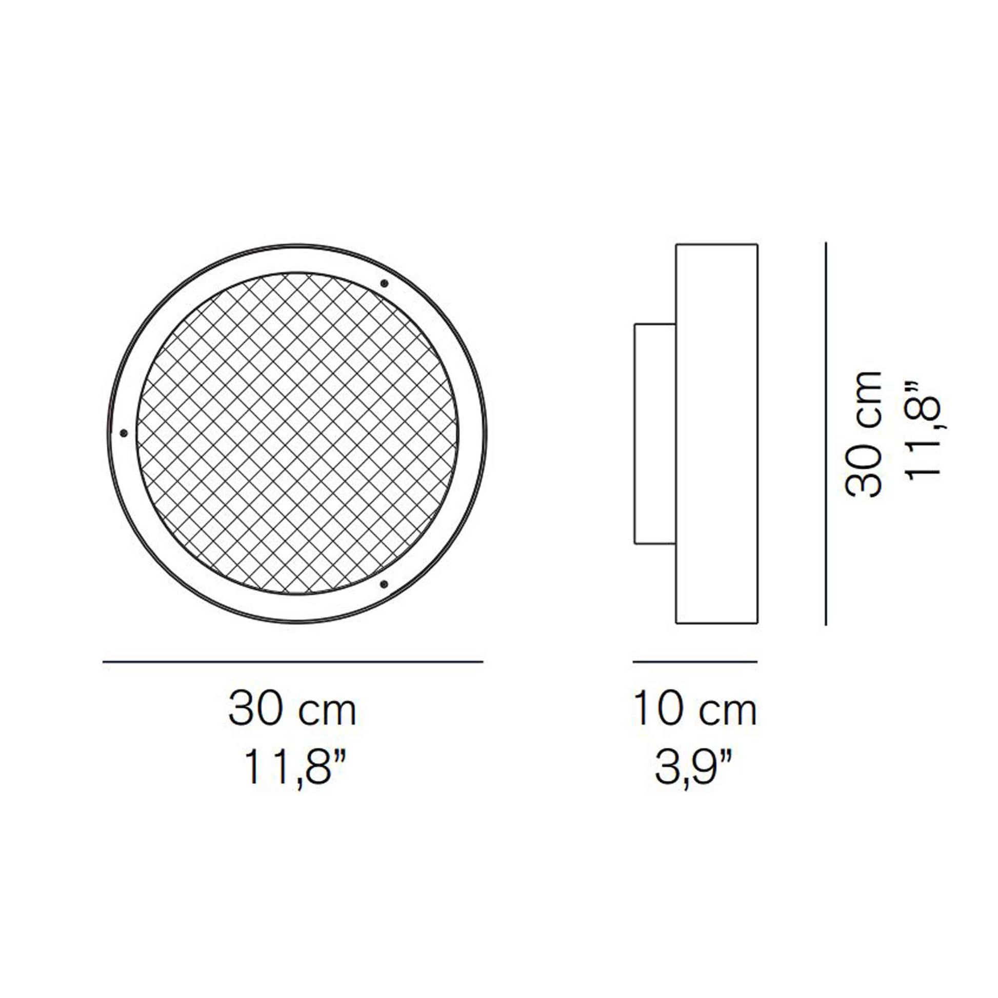 Berlin Ceiling/Wall Lamp - line drawing.