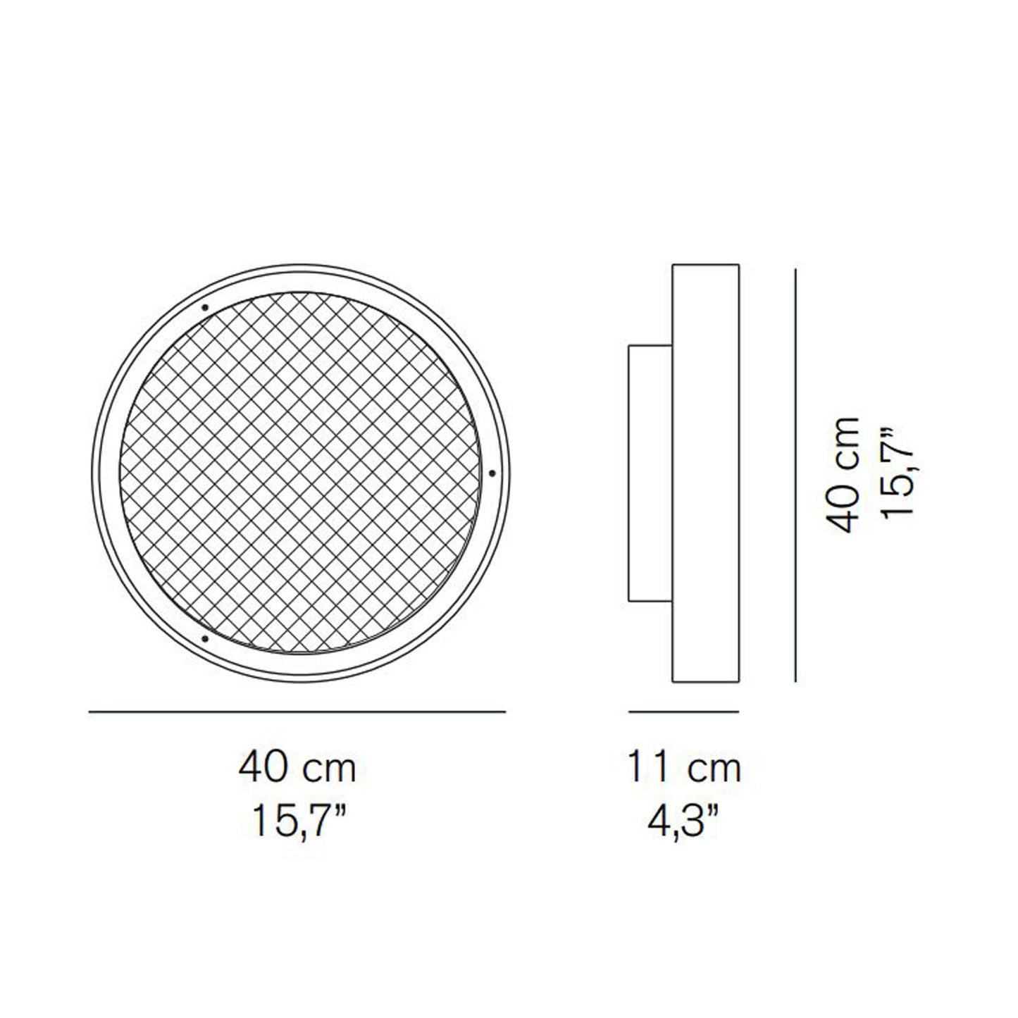 Berlin Ceiling/Wall Lamp - line drawing.