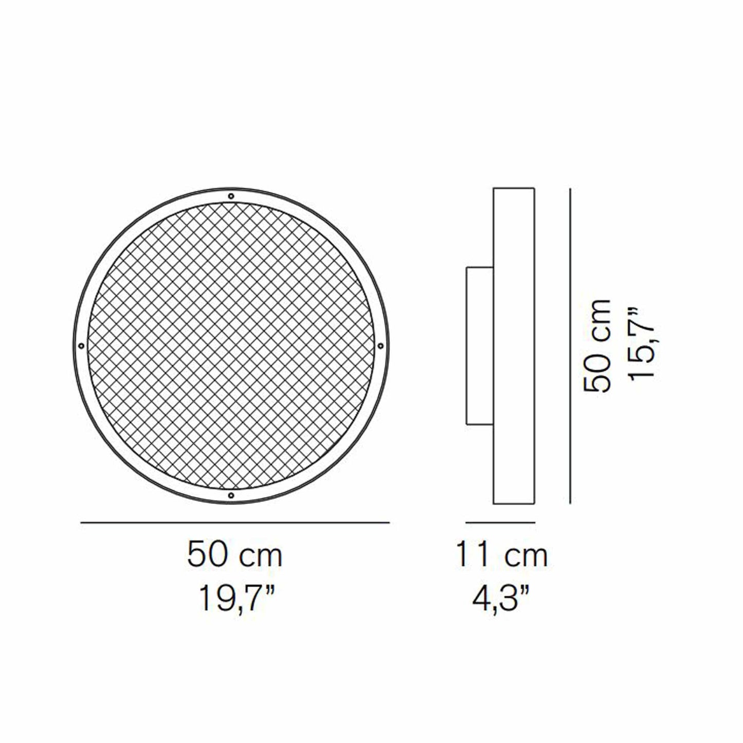 Berlin Ceiling/Wall Lamp - line drawing.