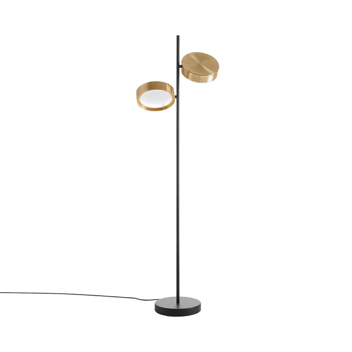 Berlin LED Floor Lamp in Anodized Brass.