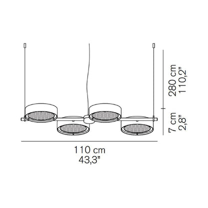 Berlin LED Pendant Light - line drawing.