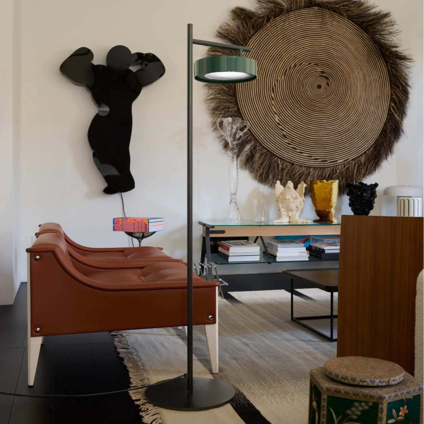 Berlin Outdoor Floor Lamp in living room.