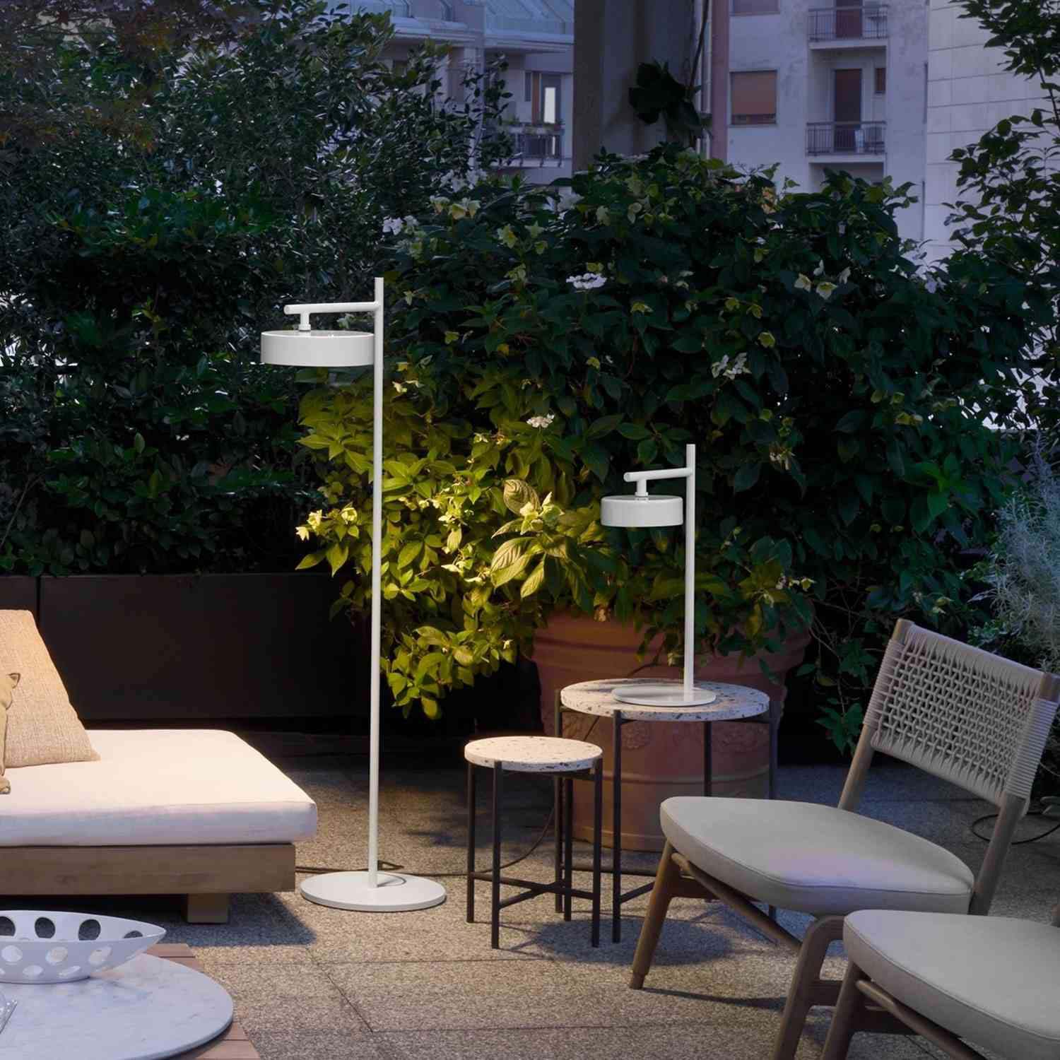 Berlin Outdoor Floor Lamp in Outside Area.