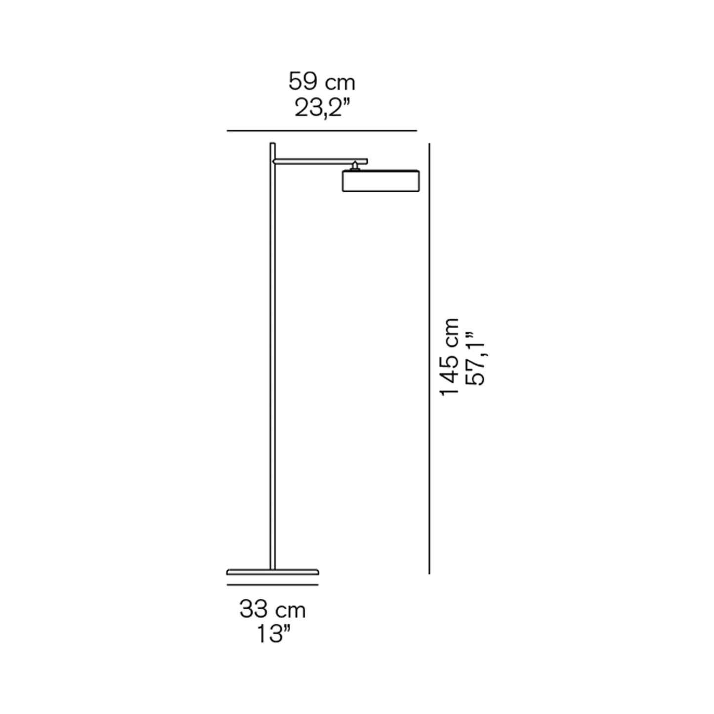 Berlin Outdoor Floor Lamp - line drawing.