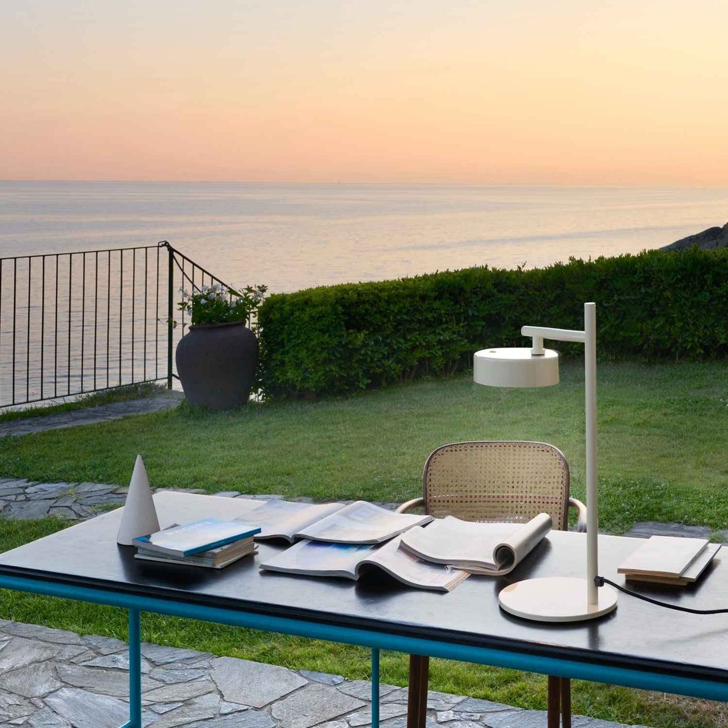 Berlin Outdoor Table Lamp in Outside Area.
