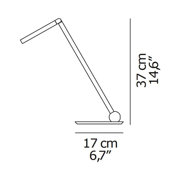 Calamaio LED Table Lamp - line drawing.