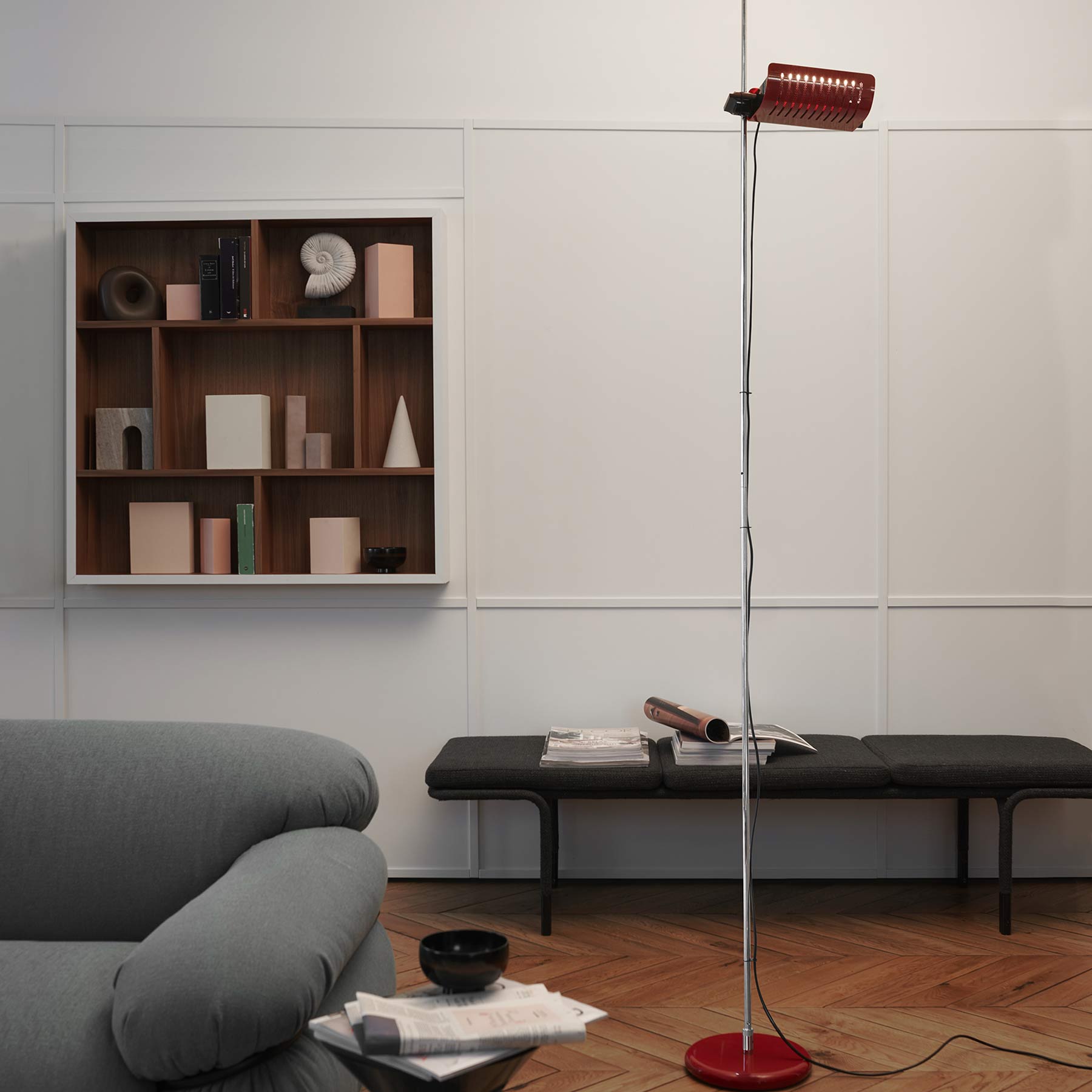 Colombo LED Floor Lamp in living room.