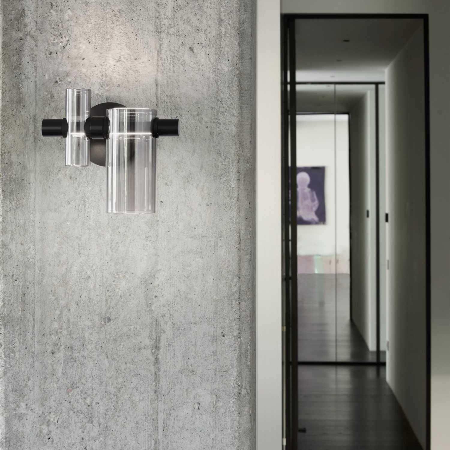 Dancing Glass LED Wall Light in living room.