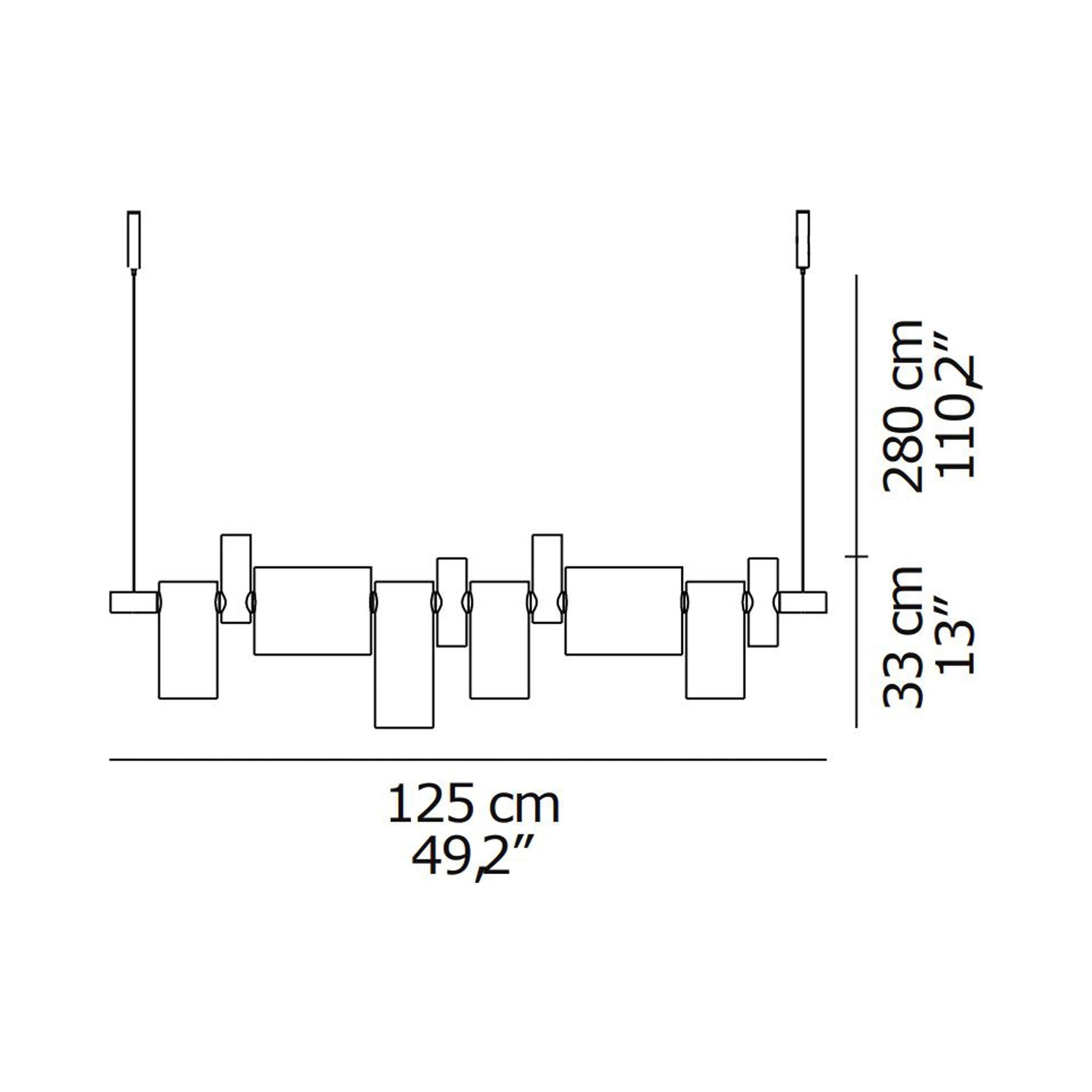 Dancing Queen LED Pendant Light - line drawing.