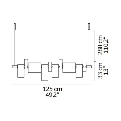 Dancing Queen LED Pendant Light - line drawing.