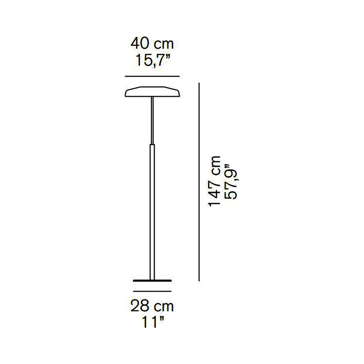 Dora LED Floor Lamp - line drawing.