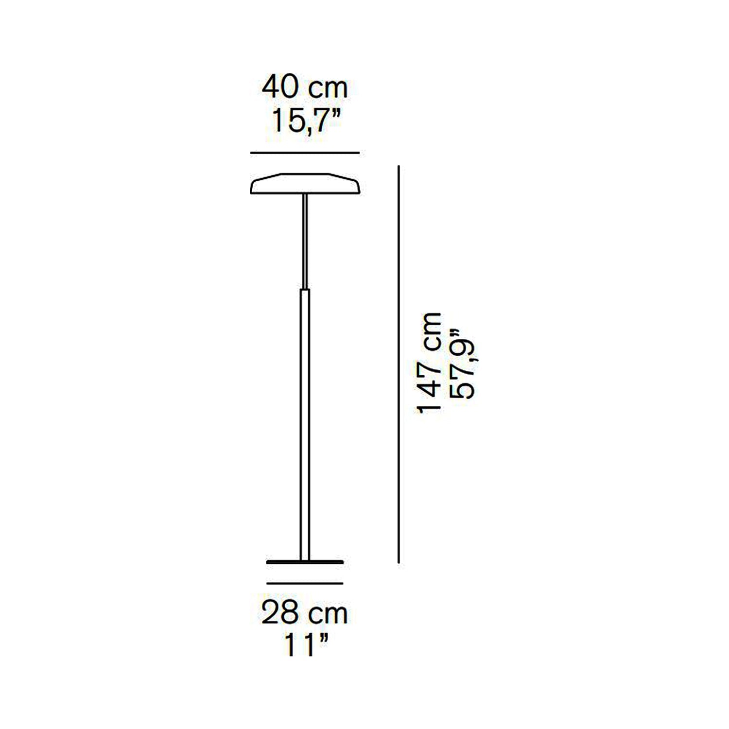 Dora LED Floor Lamp - line drawing.