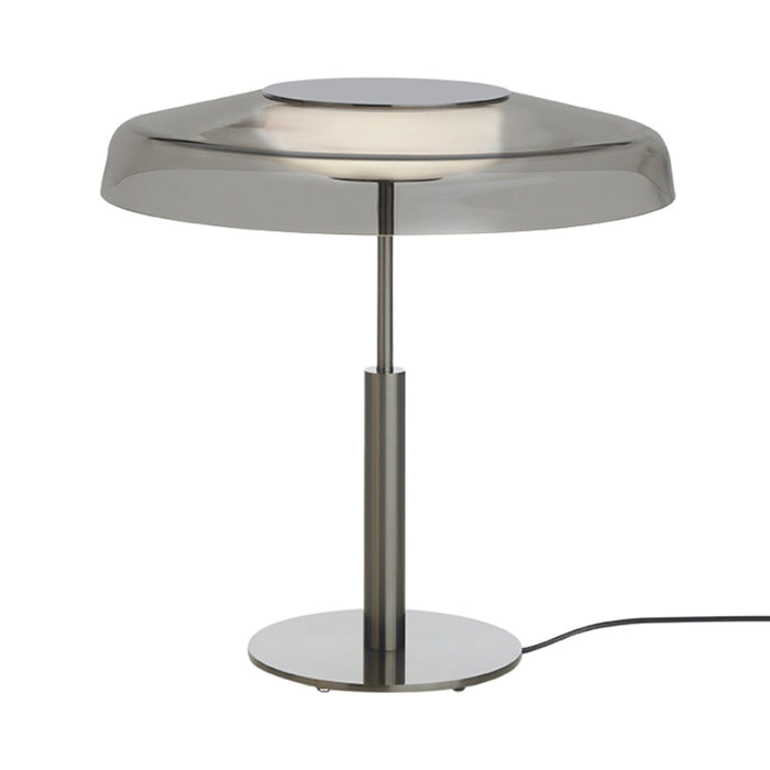 Dora LED Table Lamp in Satin Black Nickel/Smokey Grey.