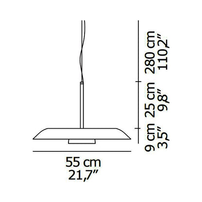 Iride LED Pendant Light - line drawing.