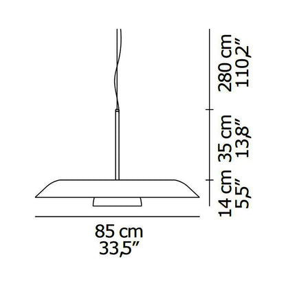 Iride LED Pendant Light - line drawing.