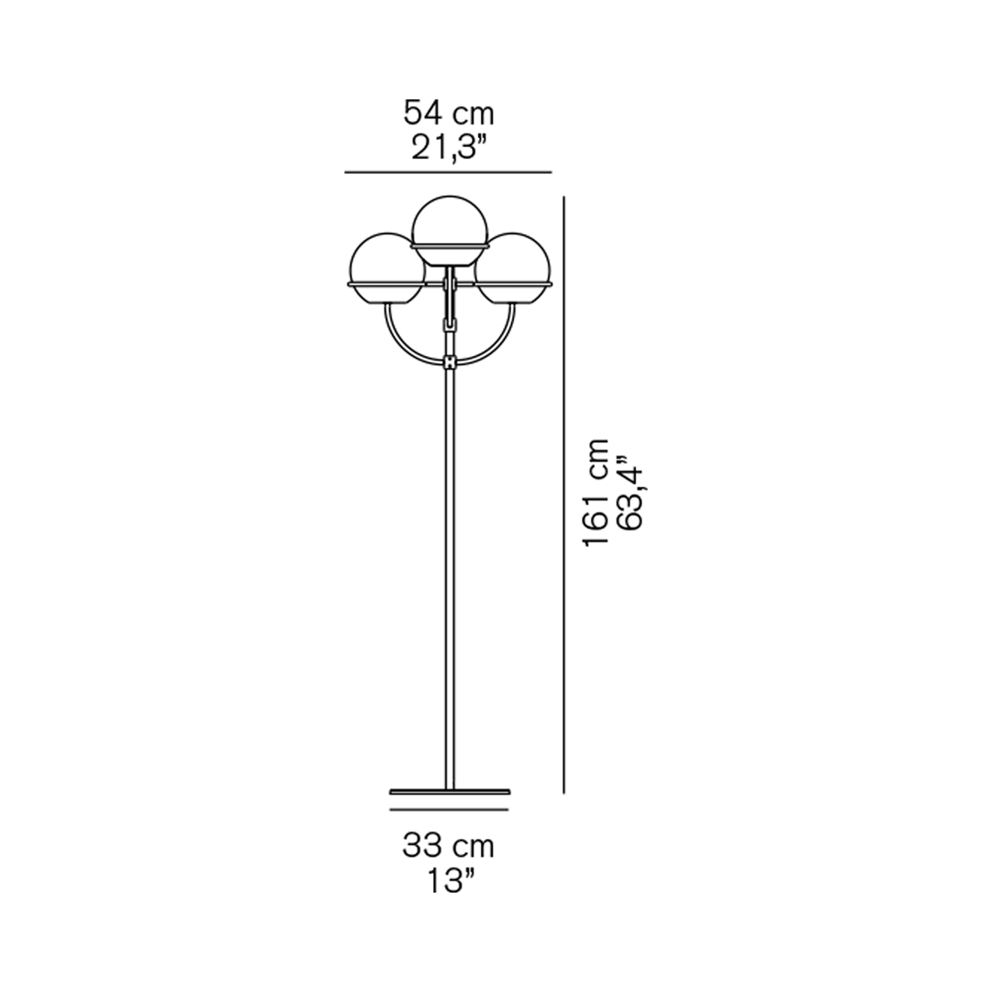 Lyndon Outdoor Floor Lamp - line drawing.