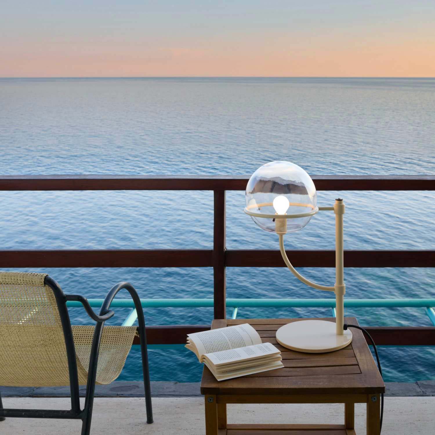 Lyndon Outdoor Table Lamp in Outside Area.