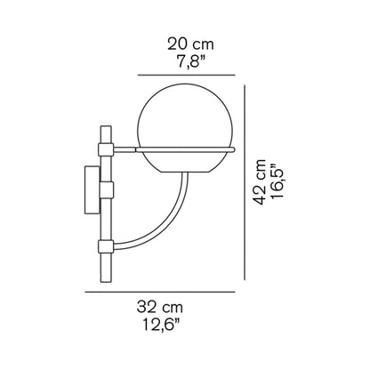 Lyndon Outdoor Wall Light - line drawing.