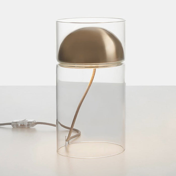 Medusa LED Table Lamp in Satin Gold.