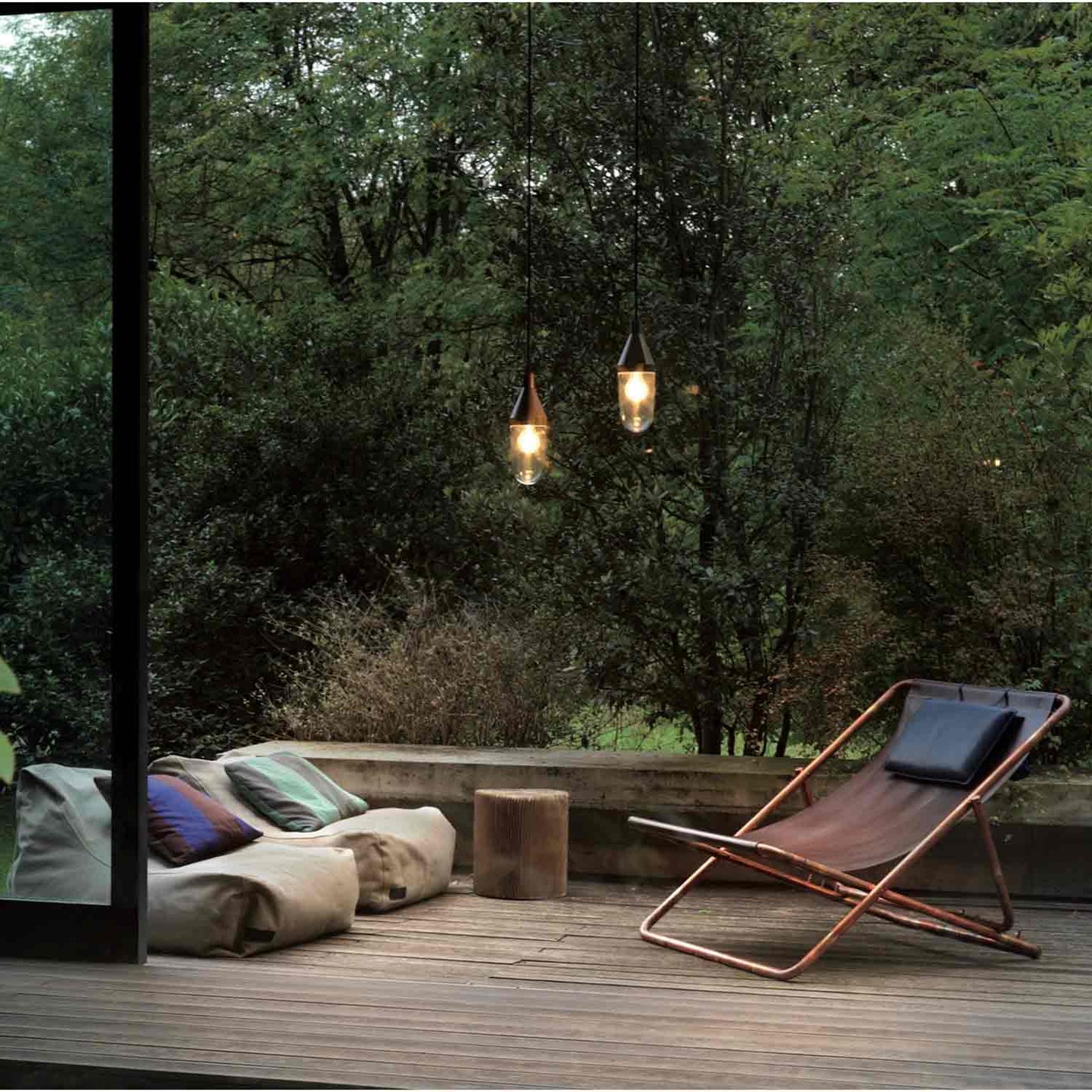 Niwa LED Pendant Light in outside area.