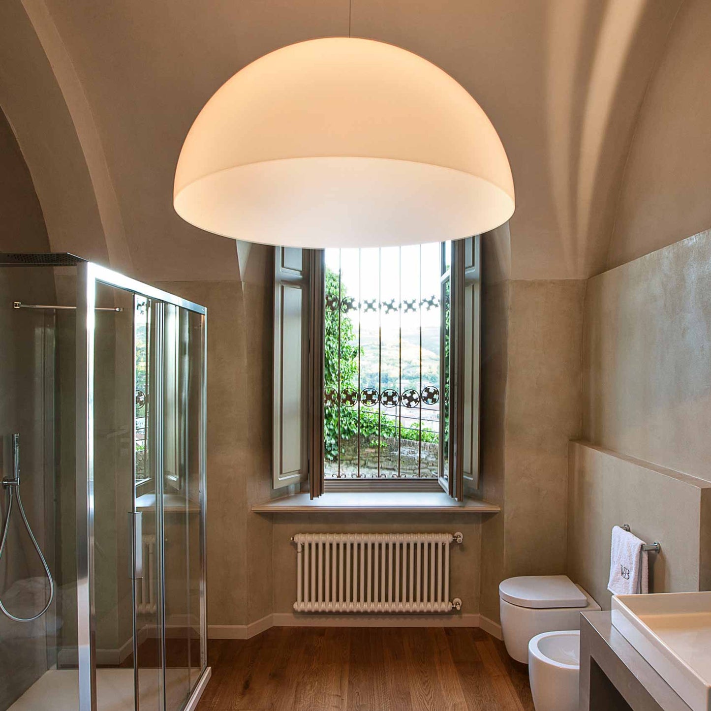 Sonora Pendant Light in bathroom.